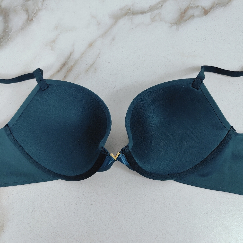 Victoria's Secret Love Cloud Dark Teal Green Push Up Bra, 34C - Picture 7 of 11